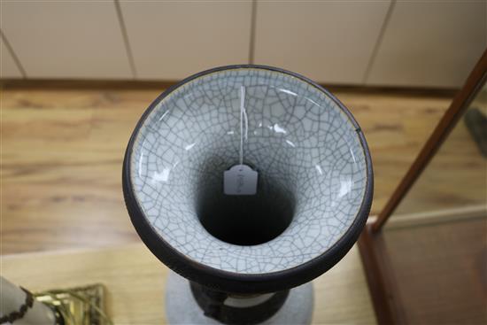 A large 19th century Chinese crackle glaze vase height 60cm